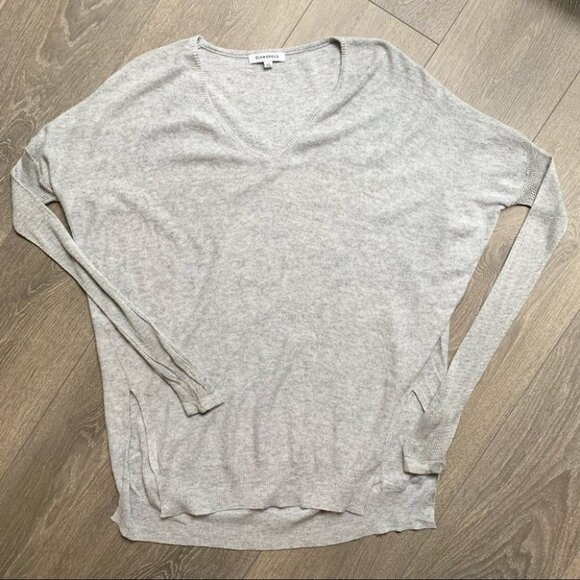 ASOS Glamorous Sweater High Low V-Neck Side Slit Knit Wool blend Grey Size XS - Picture 5 of 15